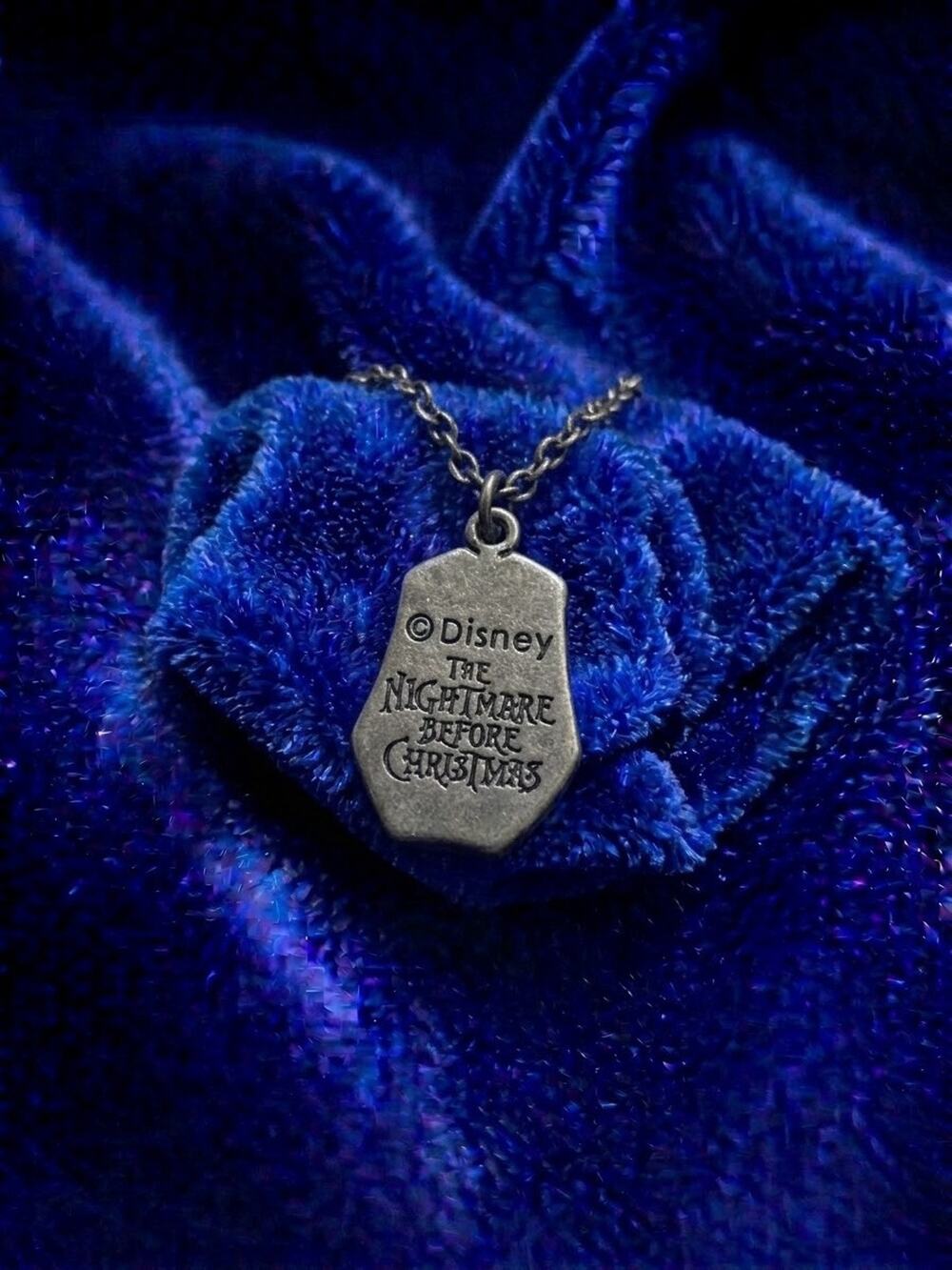 Disney Nightmare Before Christmas Jack & Sally Silver Adjustable Charm Necklace